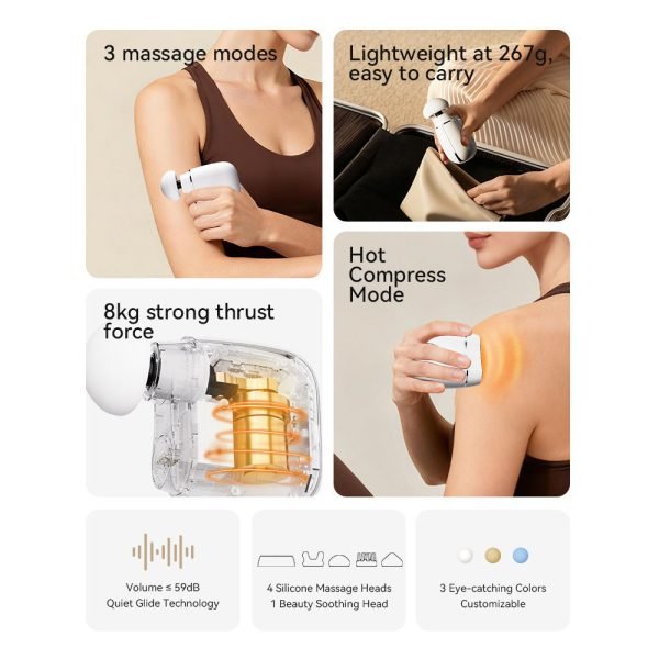 High Quality Red Light Portable 4 Speeds Brushless Motor Massage Gun Mini Professional Full Body Electric Cordless 600mAh