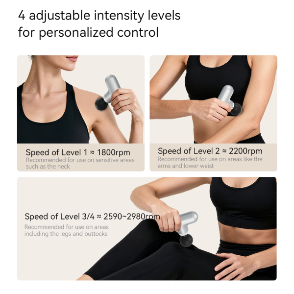 Professional Portable Handheld Mini Electric Deep Tissue Percussion Vibrator Massage Gun Body Muscle Fascia Massager with Case ﻿