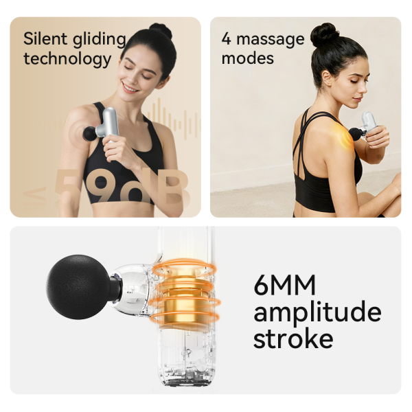 Professional Portable Handheld Mini Electric Deep Tissue Percussion Vibrator Massage Gun Body Muscle Fascia Massager with Case ﻿