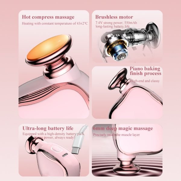 New Heating Cooling Compress Mini Portable Deep Fascial Vibrating Multi-head Professional Massage Gun