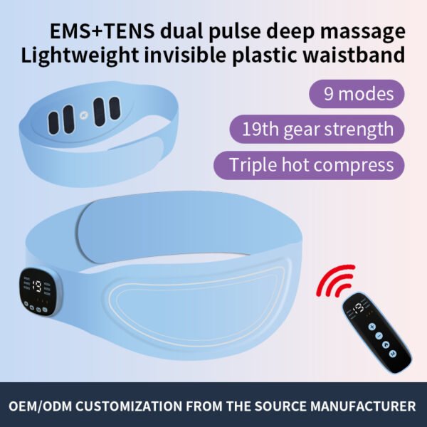 Portable Intelligent Warm Palace Waist Belt Red Light Hot Compress Massage Belt for Abdomen Shaping