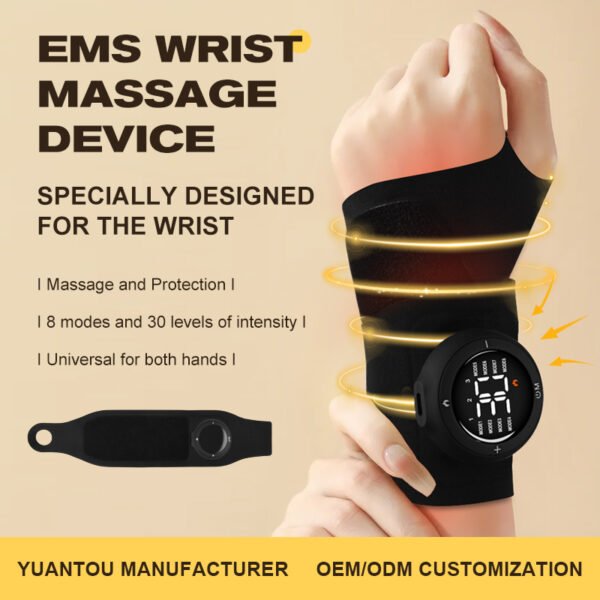EMS Smart Adjustable Hand Wrist Brace Massage Device Wrist Hot Compress Full Wrist Electric Heated Massager for Tendon Sheath