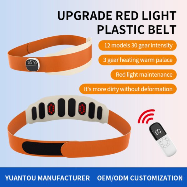 01 KC Battery Customized Portable ABS Massage Belt Personal Health Care Waist and Abdomen Vibration Warm Heating Function
