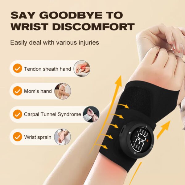 EMS Smart Adjustable Hand Wrist Brace Massage Device Wrist Hot Compress Full Wrist Electric Heated Massager for Tendon Sheath