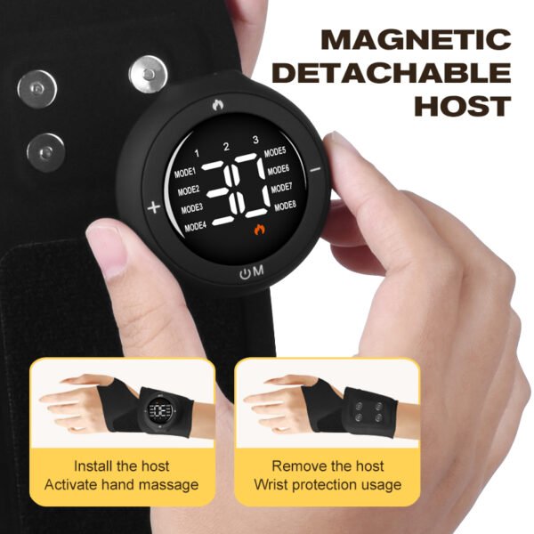 EMS Smart Adjustable Hand Wrist Brace Massage Device Wrist Hot Compress Full Wrist Electric Heated Massager for Tendon Sheath