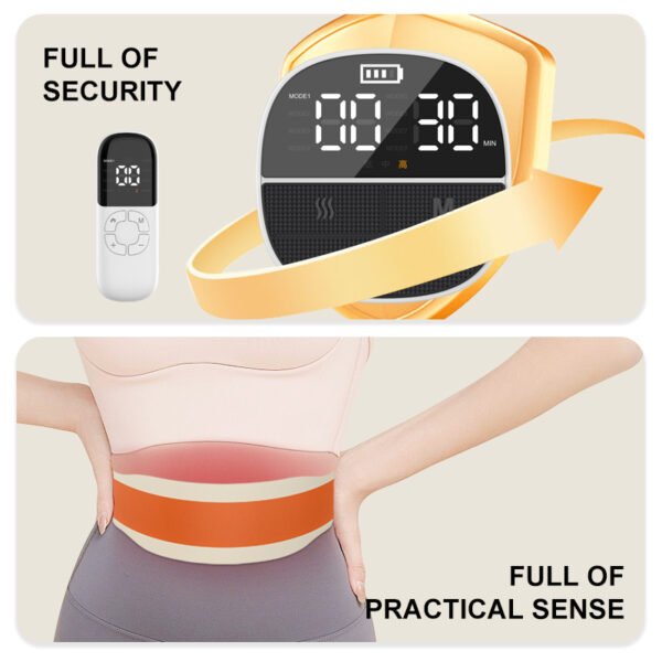05 KC Battery Customized Portable ABS Massage Belt Personal Health Care Waist and Abdomen Vibration Warm Heating Function