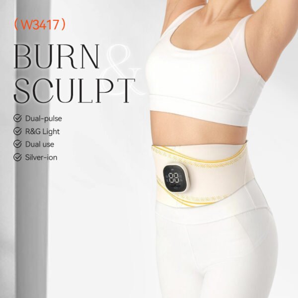 Electronic Waist Health Massager Vibration Ems Rechargeable Waist Pulse Massager Heating Belt Lumbar Pressure Relief for Body