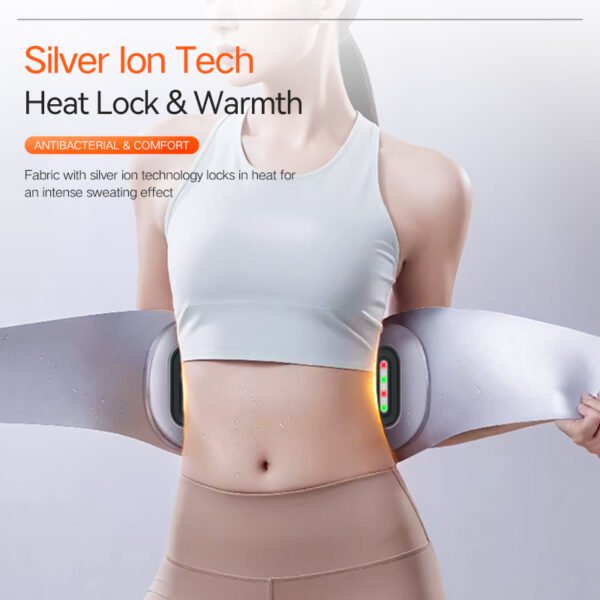 Electronic Waist Health Massager Vibration Ems Rechargeable Waist Pulse Massager Heating Belt Lumbar Pressure Relief for Body