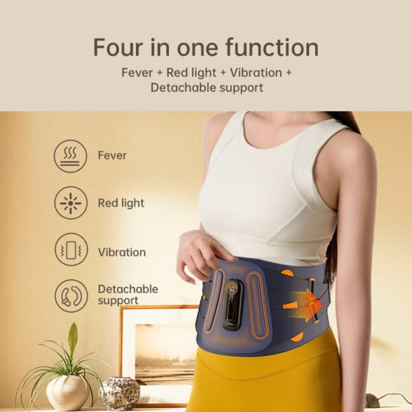 Electric Lumbar Support Belt Slimming Abdominal Back Waist Massage Belt Red-light Body Massager Heating Pain Relief Machine