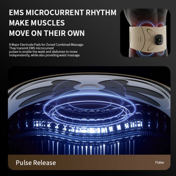 次图1 Electric Lumbar Support Heating Abdominal Massage Belt Warm Compress Microcurrent Pulse Fitness Waist Massager Machine