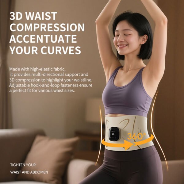 次图4 Electric Lumbar Support Heating Abdominal Massage Belt Warm Compress Microcurrent Pulse Fitness Waist Massager Machine