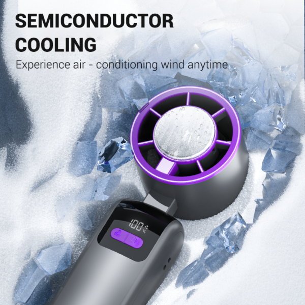 Handheld Cooling Fan, Icy Cold Handheld Fan, Fan Rechargeable Personal Mini Fan for Travel, Summer Essential for Travel/Outdoor/Office, Gifts for Women Men (Black)