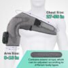 Cordless Portable Shoulder Heating Pad & Massager, Heating Vibration Shoulder Wrap, Shoulder Brace for Pain Relief, Rotator Cuff Support for Men & Women, Black