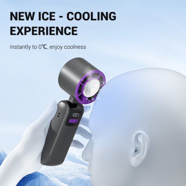 Handheld Cooling Fan, Icy Cold Handheld Fan, Fan Rechargeable Personal Mini Fan for Travel, Summer Essential for Travel/Outdoor/Office, Gifts for Women Men (Black)