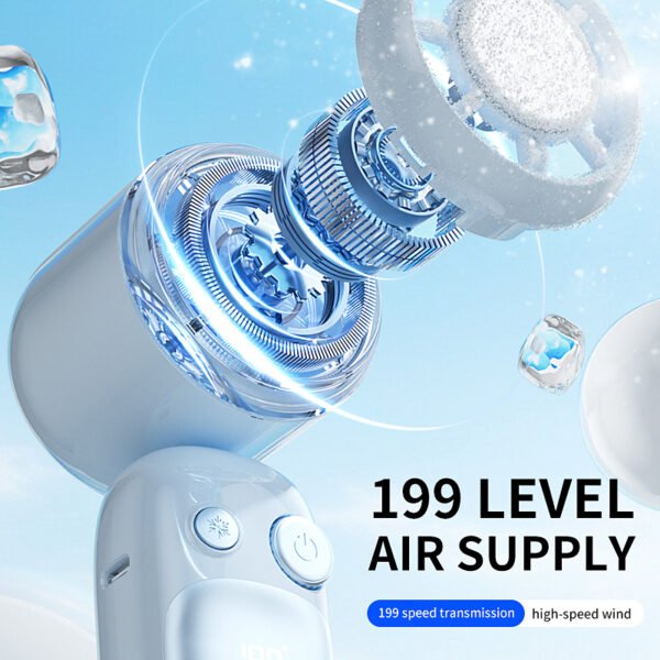 3000mAh Foldable Fan with Multiple Speed Settings LED Display Low Noise Household Use Class A+ Energy Efficiency