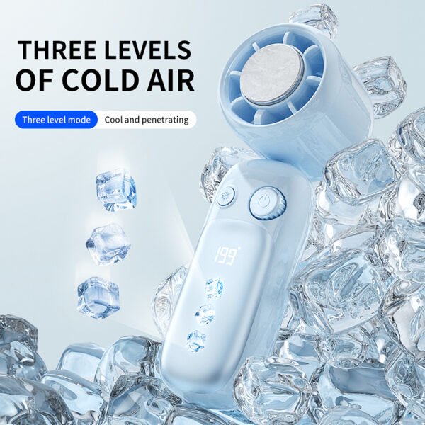 3000mAh Foldable Fan with Multiple Speed Settings LED Display Low Noise Household Use Class A+ Energy Efficiency