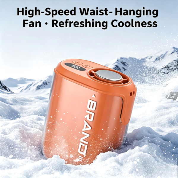 图片处理 (2)(1) Rechargeable Wearable Portable Waist Fan 3000mAh Mini Clip on High Speed Air Cooling Fan for Household Use