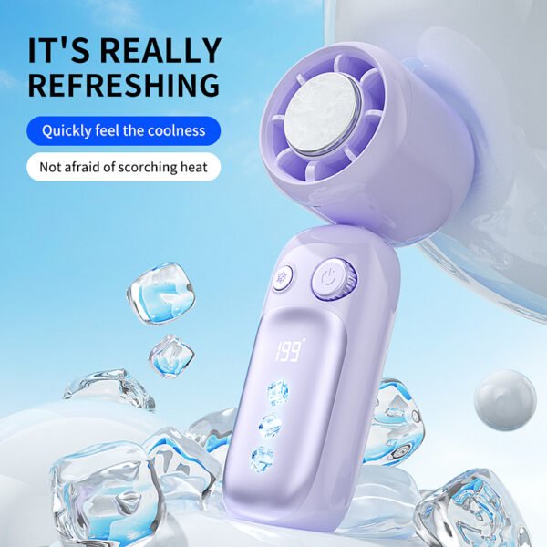 3000mAh Foldable Fan with Multiple Speed Settings LED Display Low Noise Household Use Class A+ Energy Efficiency